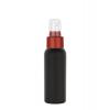 3.33 oz. Black Bullet Round (100 ML) 24-410 HDPE Opaque Plastic Bottle-FM Sprayer