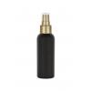 3.33 oz. Black Bullet Round (100 ML) 24-410 HDPE Opaque Plastic Bottle-Gold FM Sprayer