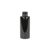 2 oz. Black 20-410 PET BPA Free Shiny Opaque Plastic Cylinder Round Bottle-King