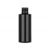 2 oz. Black 20-410 PET Shiny Opaque Plastic Cylinder Round Bottle-Gray FM Sprayer (MPCH)