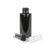2 oz. Black 20-410 PET Shiny Opaque Plastic Cylinder Round Bottle-FM Sprayer (King)