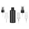 2 oz. Black 20-410 PET Shiny Opaque Plastic Cylinder Round Bottle-FM Sprayer or Treatment Pump (MPCH)