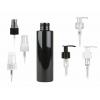 4 oz. Black Shiny 24-410 PET (BPA Free) Plastic Cylinder Round Bottle-LU Lotion Pump or FM Sprayer