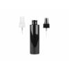 4 oz. Black Shiny 24-410 PET (BPA Free) Plastic Cylinder Round Bottle-FM Sprayer