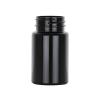 2.5 oz. Black PET Packer 38-400 Round (75 cc) Plastic Bottle-Gloss Finish