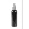 2 oz. Black 20-410 Round Bullet PET Opaque Plastic Bottle Gloss Finish-FM Sprayer (King)