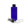 2 oz. Blue Cobalt 20-410 PET Semi-Transclucent Plastic Cylinder Round Bottle-FM Sprayer (King)