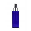2 oz. Blue Cobalt 20-410 PET Semi-Translucent Plastic Cylinder Round Bottle-Treatment Pump