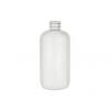 8 oz. Natural Boston Round 24-410 HDPE Semi-Opaque Squeezable Plastic Bottle-CT Cap