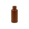 1 oz. Brown 20-410 Opaque HDPE Plastic Boston Round Bottle w/ White-Yellow FM Sprayer-4 5/8 in. DT