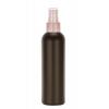 10 oz. Brown Dark 24-410 HDPE Bullet Round Opaque Plastic Bottle-FM Sprayer