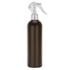 10 oz. Brown Dark 24-410 HDPE Bullet Round Opaque Plastic Bottle-Mini Trigger