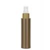 3.33 oz. (100 ml) Bronze HDPE Cylinder Round 24-410 Opaque Plastic Bottle-Gold-Wh FM Sprayer