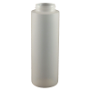 8 oz. Natural HDPE 38-400 Cylinder Round Semi-Opaque Squeezable Plastic Bottle w/ Red Flip Top Cap-.250 in. Orif