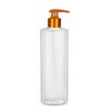 8 oz. Natural HDPE 24-410 Cylinder Round Semi-Opaque Squeezable Plastic Bottle-Orange Metal Lotion Pump