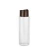 8 oz. Natural HDPE 24-410 Cylinder Round Semi-Opaque Squeezable Plastic Bottle-Brown Dispensing Cap (Flamed)