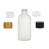 4 oz. Natural Boston Round 24-410 LDPE Semi-Opaque Squeezable Plastic Bottle-Plug-Cap (Amcor)