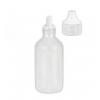 2 oz. Natural LDPE Opaque 20-410 Squeezable Plastic Boston Round Bottle-Plug-White Cap