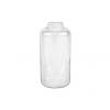 10 oz. Natural semi-opaque LDPE Squeezable Boston Round 33-400 Plastic Bottle with White Flip Top Dispensing Cap