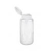 10 oz. Natural semi-opaque LDPE Squeezable Boston Round 33-400 Plastic Bottle-White Flip Top Cap .255 Orif