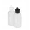 2 oz. Natural LDPE Opaque 20-410 Squeezable Plastic Boston Round Bottle-Turret Cap