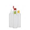 16 oz. Natural Bullet Round 24-410 HDPE Semi-Opaque Plastic Squeezable Bottle-Dispensing Cap