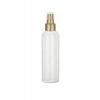 3.33 oz. Natural Bullet Round (100 ML) 24-410 HDPE Opaque Plastic Bottle-Gold FM Sprayer