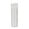 16 oz. Natural Cylinder Round 24-410 HDPE Semi-Opaque Flamed Plastic Bottle-Natural Dispensing Cap
