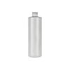 16 oz. Natural Cylinder Round 24-410 HDPE Semi-Opaque Flamed Plastic Bottle-FM Sprayer or Pump