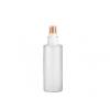 4 oz. Natural Cylinder Round 24-410 HDPE Semi-Opaque Flamed Squeezable Plastic Bottle-White-Orange FM Sprayer