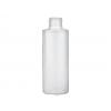 4 oz. Natural Cylinder Round 24-410 HDPE Semi-Opaque Flamed Squeezable Plastic Bottle-White-Red FM Sprayer