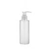 4 oz. Natural Cylinder Round 24-410 HDPE Semi-Opaque Flamed Squeezable Plastic Bottle-Lotion Pump