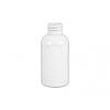 2 oz. White Glossy Opaque PET (BPA Free) 20-410 Plastic Tall Boston Round Bottle