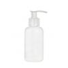 3 oz. White Boston Round 24-410 HDPE Opaque Slightly Squeezable Plastic Bottle-Tincture-White Lotion Pump