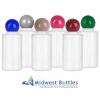 1 oz. White 18-415 White Cylinder Round PET Plastic Bottle-Non Dispensing Ball Cap