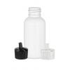 2 oz. White 24-410 Boston Round MDPE Squeezable Plastic Bottle-Turret Cap