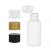 2 oz. White 24-410 Boston Round MDPE Squeezable Plastic Bottle-Plug-Cap