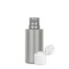 .40 oz. (2/5 oz) (12 ML)  Silver 15-415 Cylinder Round Opaque Other Plastic Non Squeezable Bottle-White Flip Top Dispensing Cap