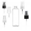 4 oz. Clear 20-410 PET Plastic BPA FREE Square Bottle-Treatment Pump or FM Sprayer