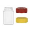 6.67 oz. White (200 ML) 45-400 HDPE Square Packer Plastic Bottle-CRC Non Dispensing Cap