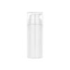 3.33 oz. White PP Cylinder Round (100ml) 45mm Opaque Plastic Bottle-White Pump-Natural Hood