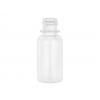 1 oz. White LDPE 20-410 Plastic Squeezable Boston Round Bottle-White Dropper Plug-Black Cap