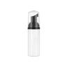 1.67 oz. White PET Cylinder Round (50ml) Opaque Glossy Plastic Bottle-Black Foamer-Clear Hood