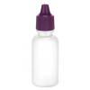 .5 oz. (1/2 oz) (15 cc) White 15-415 Boston Round (Tinture) LDPE Plastic Squeezable Bottle-White Dropper Plug .040 in. Orif-Purple Cap (Amcor)