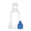 .5 oz. (1/2 oz) (15 cc) White 15-415 Boston Round LDPE Plastic Squeezable Bottle-White Dropper Plug-Blue Cap