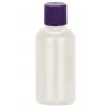 .5 oz. (1/2 oz) (15 cc) White Pearl 15-415 Boston Round HDPE Plastic Bottle-Purple CT Cap
