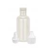 .5 oz. (1/2 oz) White Pearl 15-415 Boston Round HDPE (15 cc) Plastic Bottle-White Controlled Plug .020 Orif-Cap