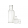 100= .5 oz. (1/2 oz) (15 cc) 3 pc. Set of White 15-415 Boston Round LDPE Plastic Bottle with Dropper Plug & Non Dispensing Cap 50% OFF