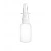 1 oz. White Glossy Opaque PET (BPA Free) 20-410 Plastic Boston Round Bottle-Nasal Sprayer-2.75 in. DT
