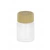 .76 oz. (3/4 oz) (23cc) White 28-400 Round HDPE Plastic Packer Bottle-Light Gold Ribbed CRC Cap